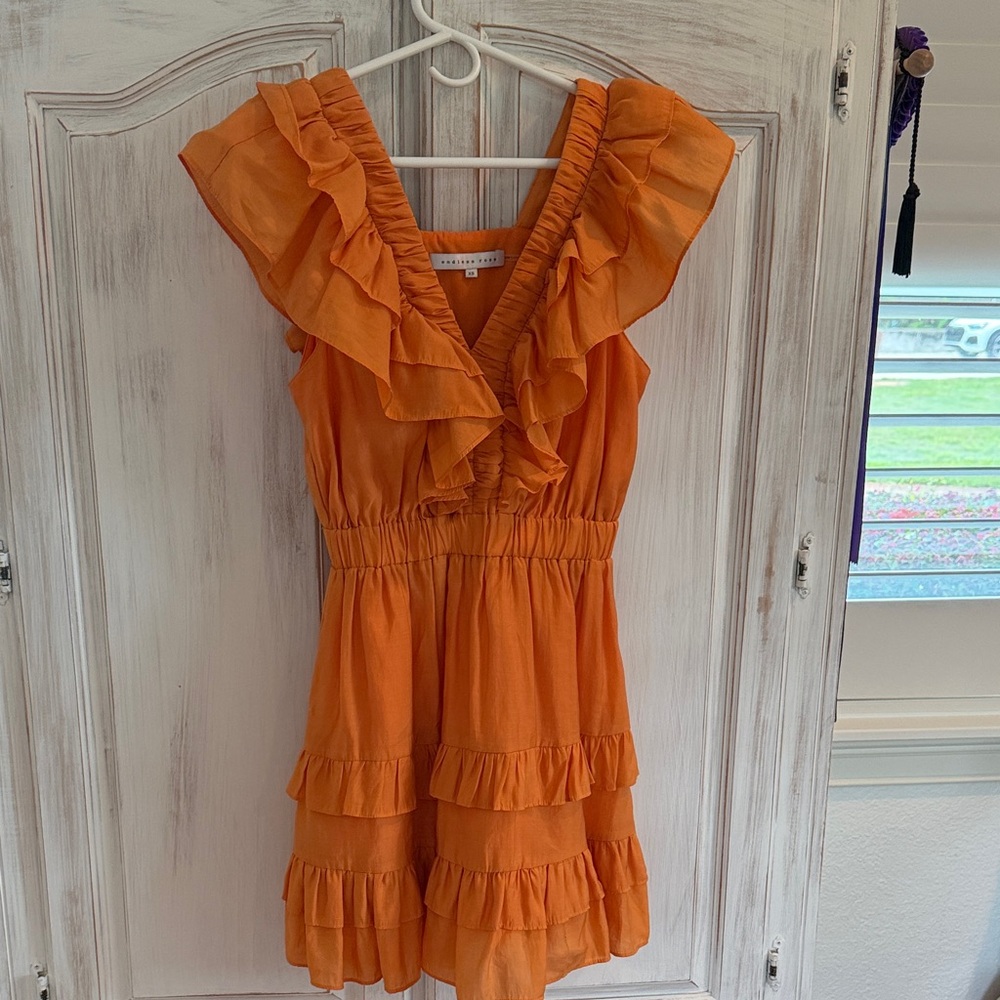 Endless Rose Orange Ruffle Tiered Dress
